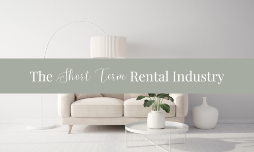 Living room background with text 'The Short-Term Rental Industry'